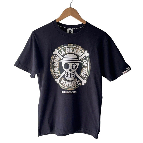 AAPE Bathing Ape Size S One Piece King of the Pirates Black T-Shirt - Picture 1 of 10